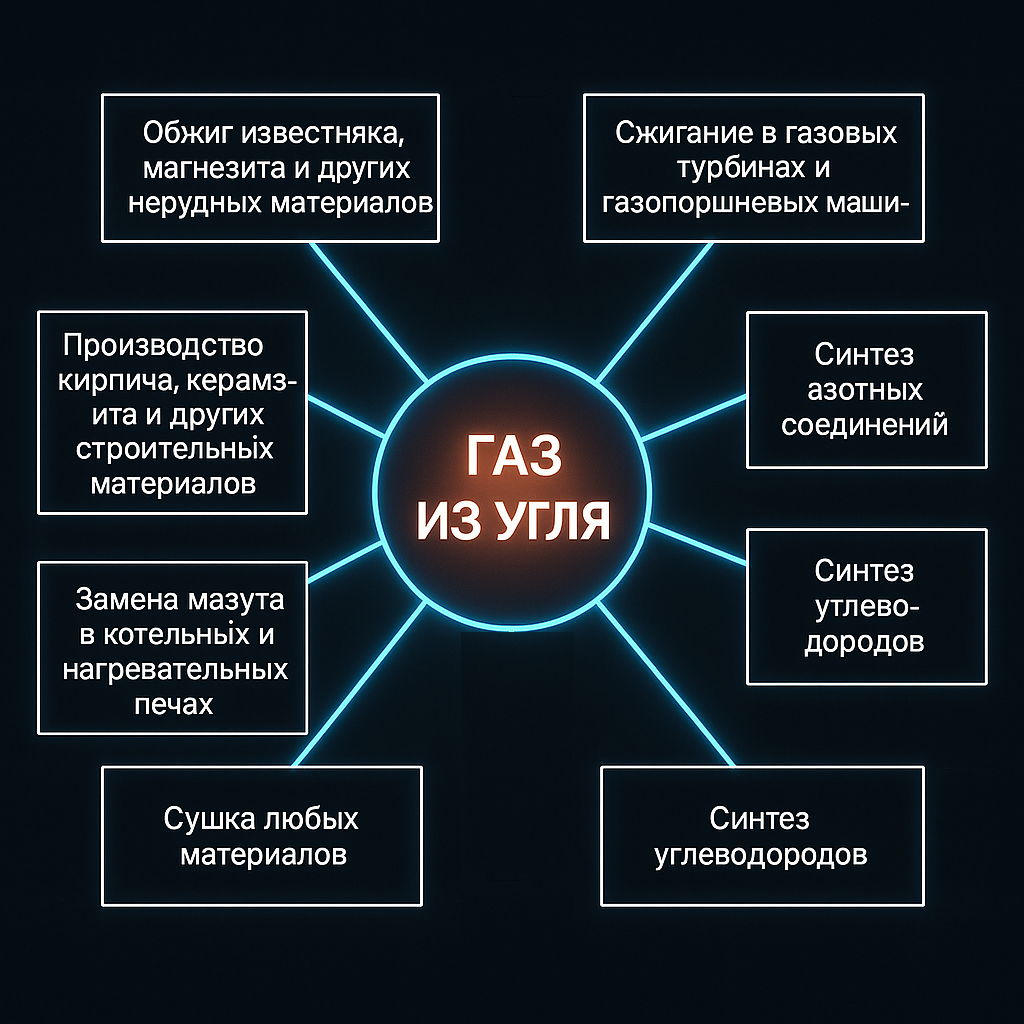 Использование генераторного газа для промышленности